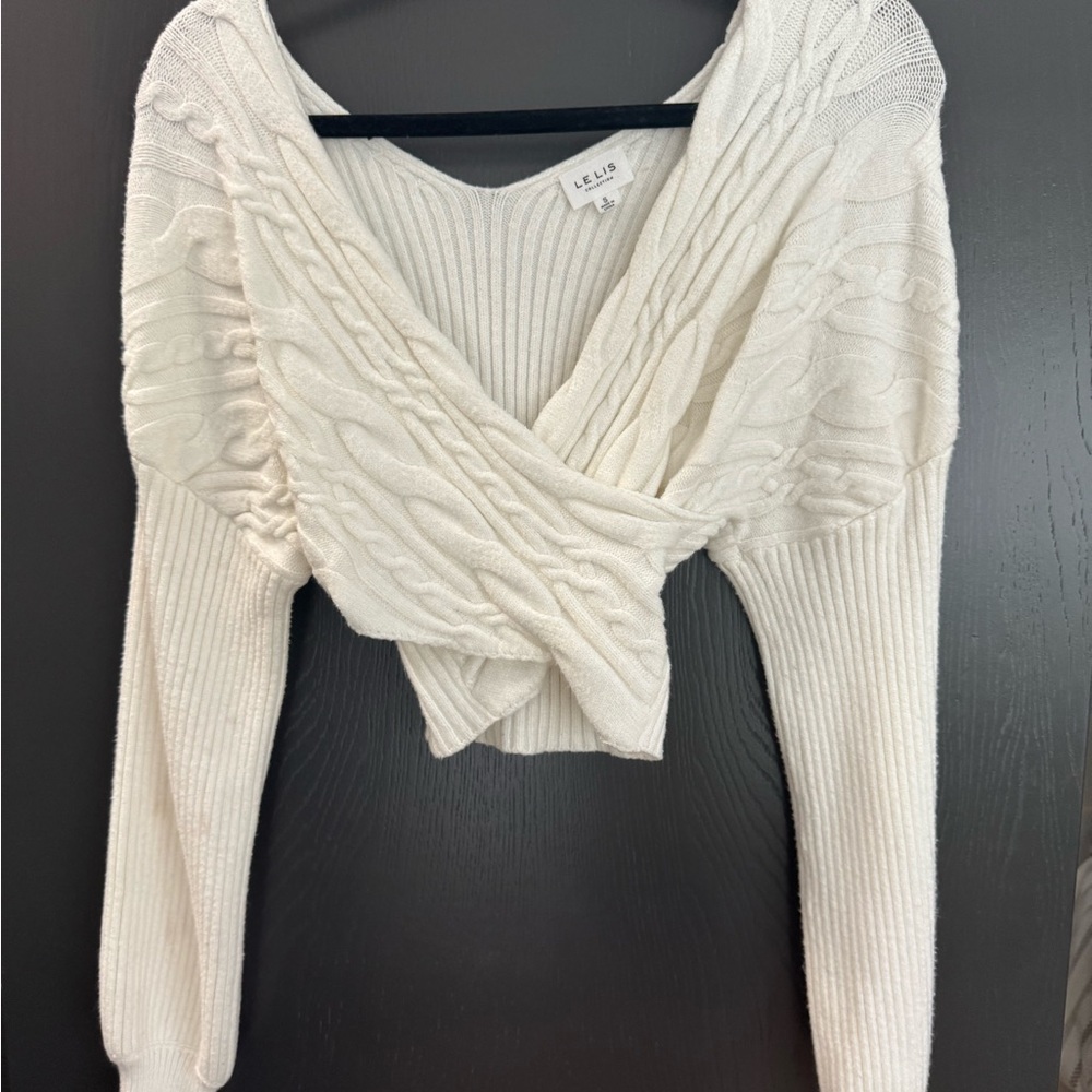 White Cable Knit Sweater
